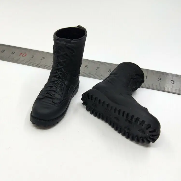 

1/6th Men's Black hollow Combat boots Shoes Model For 12" Male doll Toys