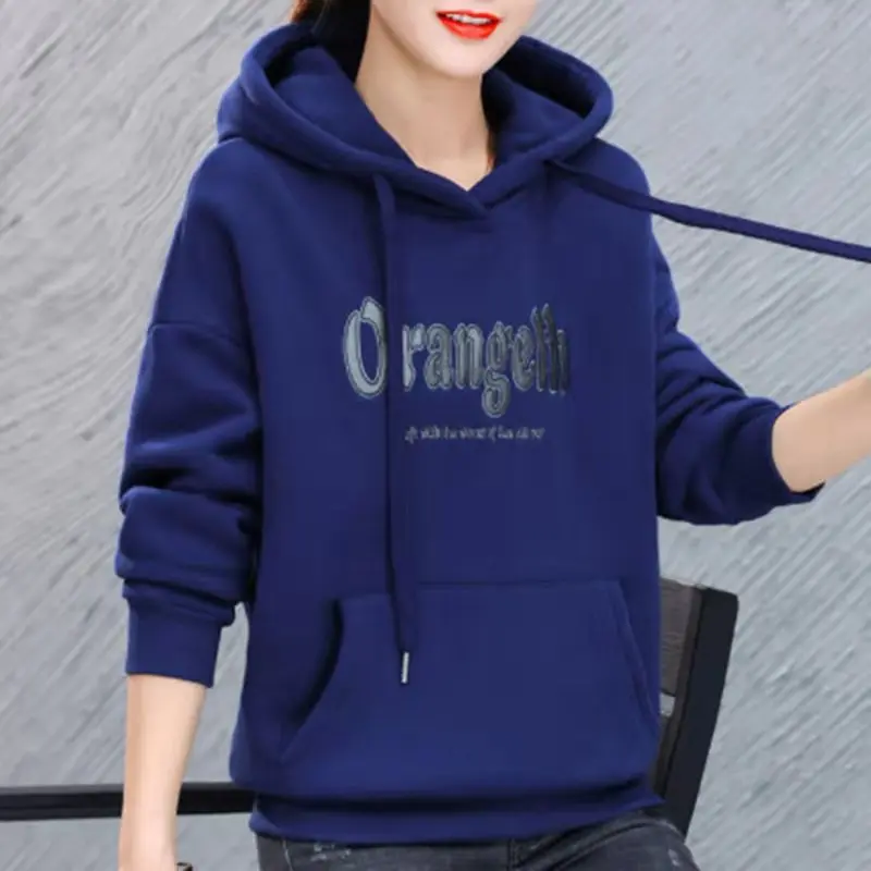 Худи с капюшоном карманами Осень-зима 2021 универсальное пальто | Женская одежда