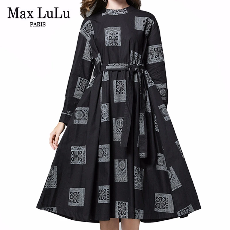 Max LuLu 2019 корейский бренд модные роскошные элегантные женские платья женская