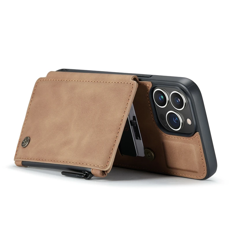 Zipper Wallet Leather Phone Case For iPhone 13 12 11 Pro Max 7 8 Plus X XR XS Max Shockproof Card Slot Holder Stand Phone Cover.