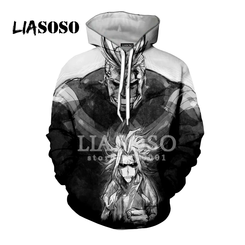 Новинка мужские и женские толстовки liaseo с капюшоном 3D-принтом героев аниме боку