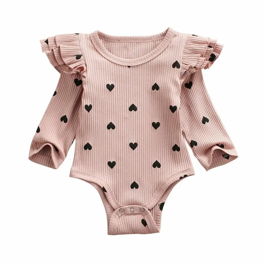 Pink Baby Bodysuits Toddler Newborn Baby Boy Clothes Girls Boys Long Sleeve Ruched Solid Romper Body New Infant Bodysuit Clothing - Цвет: Pink