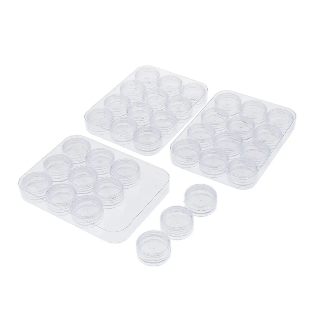 

3 Pcs 12 Grids Storage Box Pearl Pin Pill Nail Tips Container