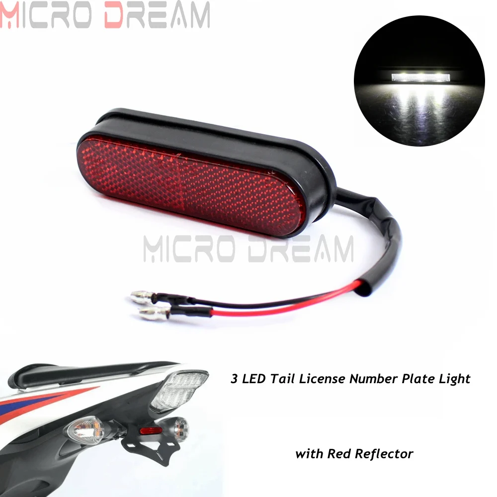 Универсальный мотоциклетный светодиодный фонарь с 3 задними номерными знаками и