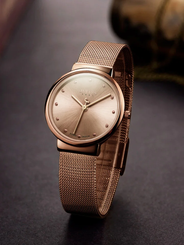 Женские тонкие золотые часы японский модный браслет Mov из нержавеющей стали