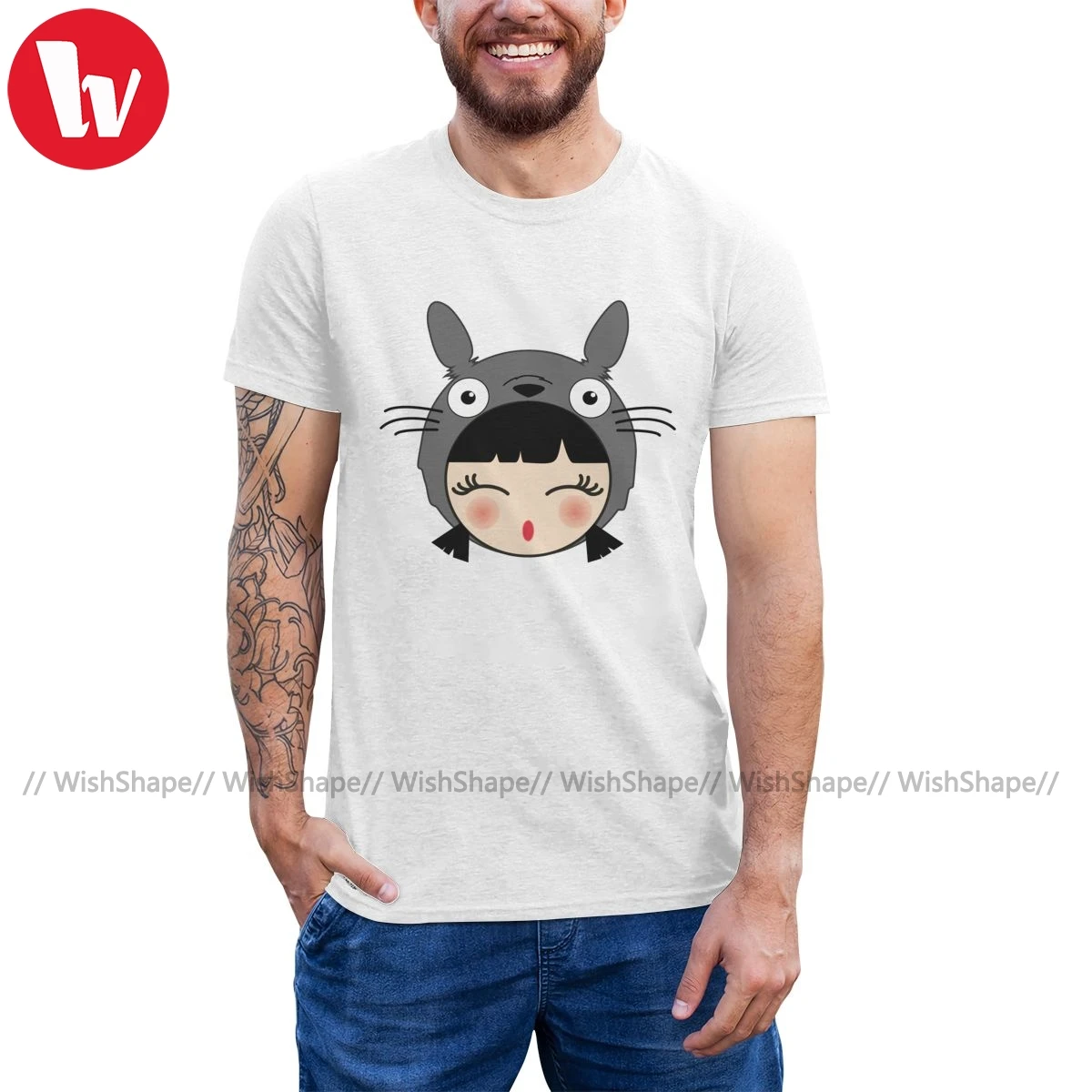 Тоторо футболка с изображением 100 процентный хлопок Пляжная забавные мужские XXX