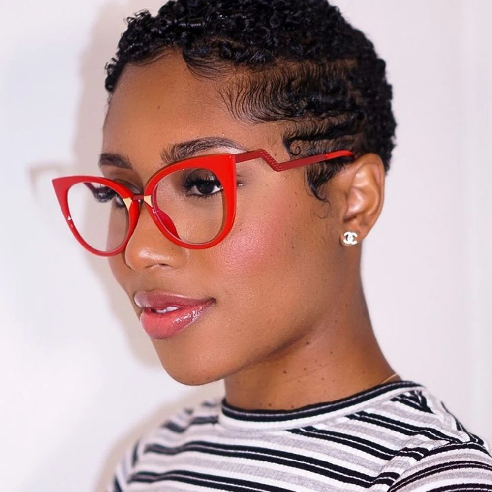 

80026 TR90 Anti-blue Light Retro Cat Eye Glasses Frame Men and Women Optical Fashion Computer Eyeglasses