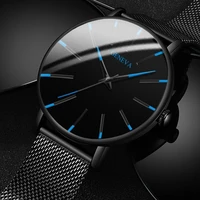 2020 minimalist mens fashion ultra thin watches simple men business stainless steel mesh belt quartz watch relogio masculino