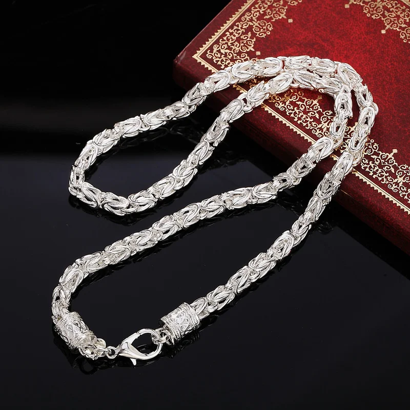

925 Sterling Silver 50cm5mm Twisted Arc Faucet Chain Necklace Ladies Men's Fashion Wedding Engagement Party Pendant Jewelry