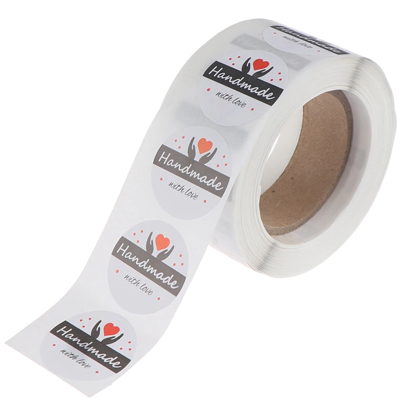 500 этикеток в рулоне круглая бумага ручная работа наклейки с любовью этикетки для