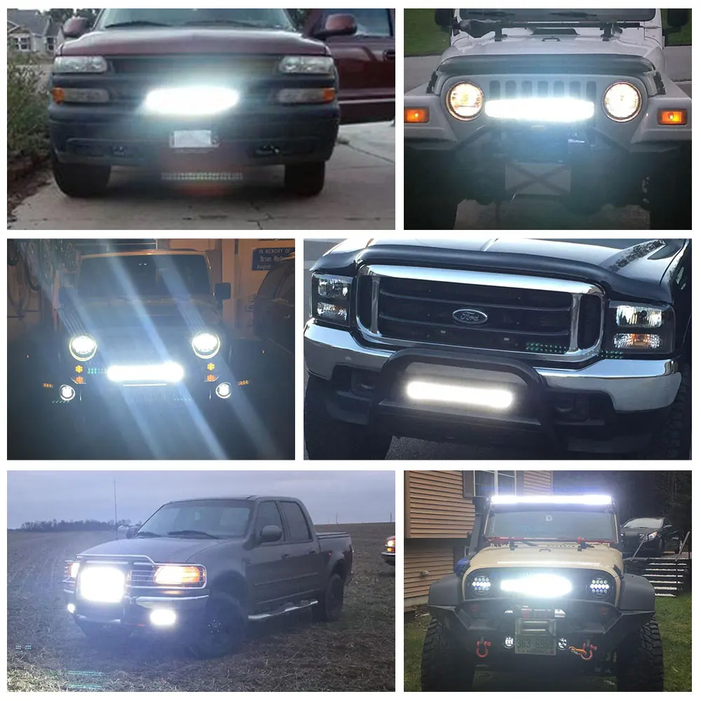 

22 Inch 384W Super Bright LED Bar Spot Flood Combo Beam LED Light Bar Off Road Straight Waterproof Pure White 6000K LED Bar