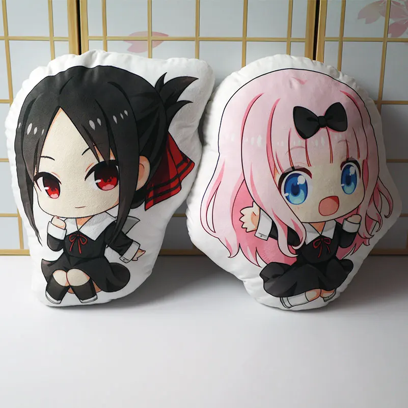 

Kaguya-sama Love Is War figure pillow toy Shinomiya Kaguya Fujiwara Chika short plush stuffed doll double sided pillowcase 50cm