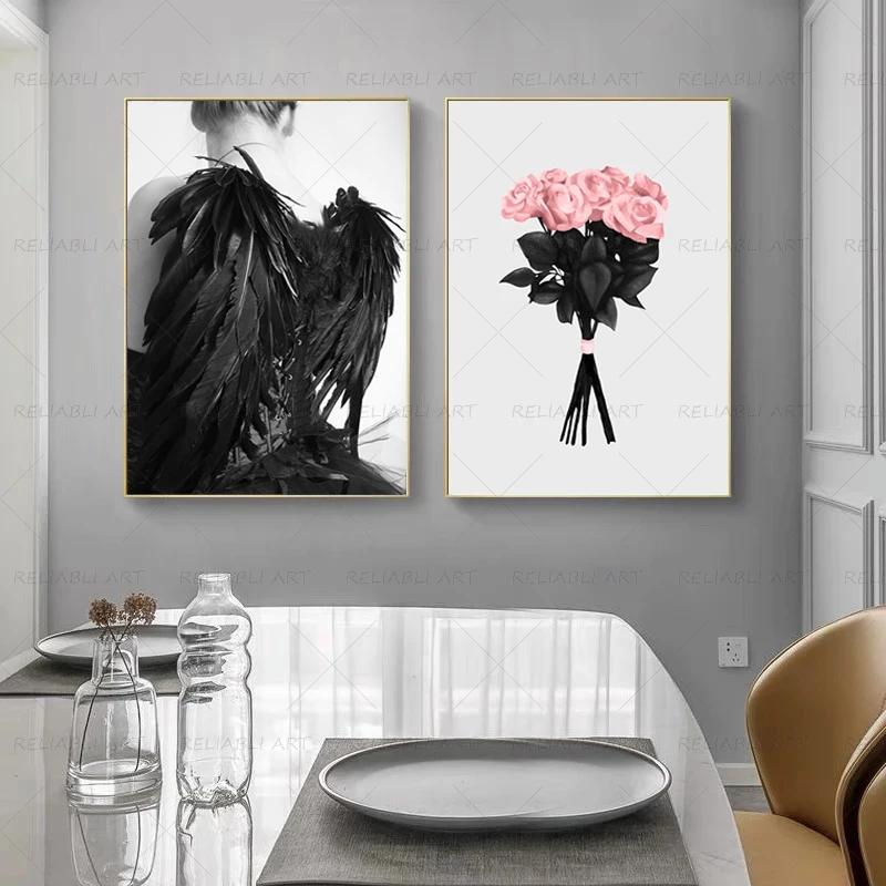 Настенный постер в скандинавском стиле Настенная картина с изображением черных