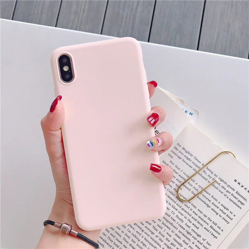 Чехол конфетного цвета для Xiaomi mi A3 A2 mi 8 Lite Red mi Примечание 7 5 плюс 7A 6A силиконовый чехол для Xiaomi mi 9 se cc9e 9t k20 Pro Чехол - Цвет: Pink