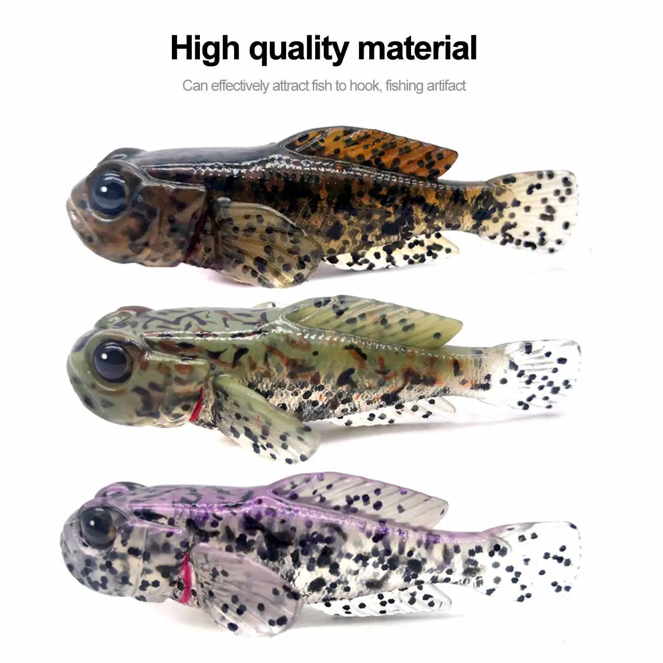 

5pcs/Pack 75mm 9.3g Goby Soft Swimbait 0.33oz 3inch Fish Baits Finest Detailed Softbait Fishing Lure
