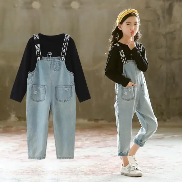 Детский спортивный костюм футболка и джинсовый комбинезон на возраст 6 8 9 10 12 лет |