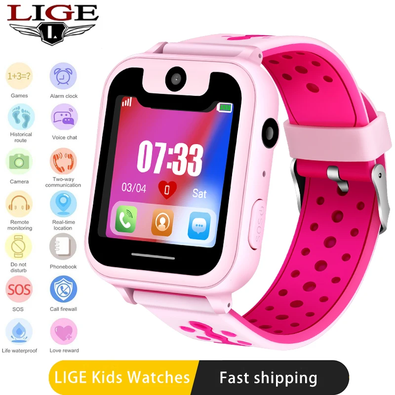 LIGE 2020 Новые Детские умные часы LBS Дистанционное позиционирование SOS аварийный