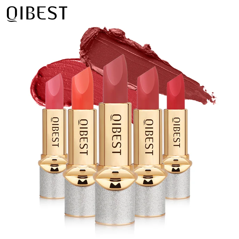QIBEST 6 цветов Профессиональная Матовая помада для губ долговечная косметика