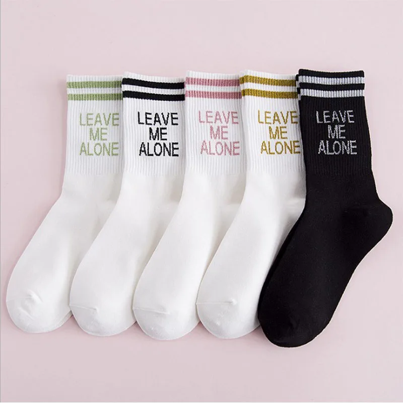 

Women's Tube Socks Letter Pattern Cotton Breathable Long Socks Harajuku Fashion Sock Multicolors Casual Sock for Women