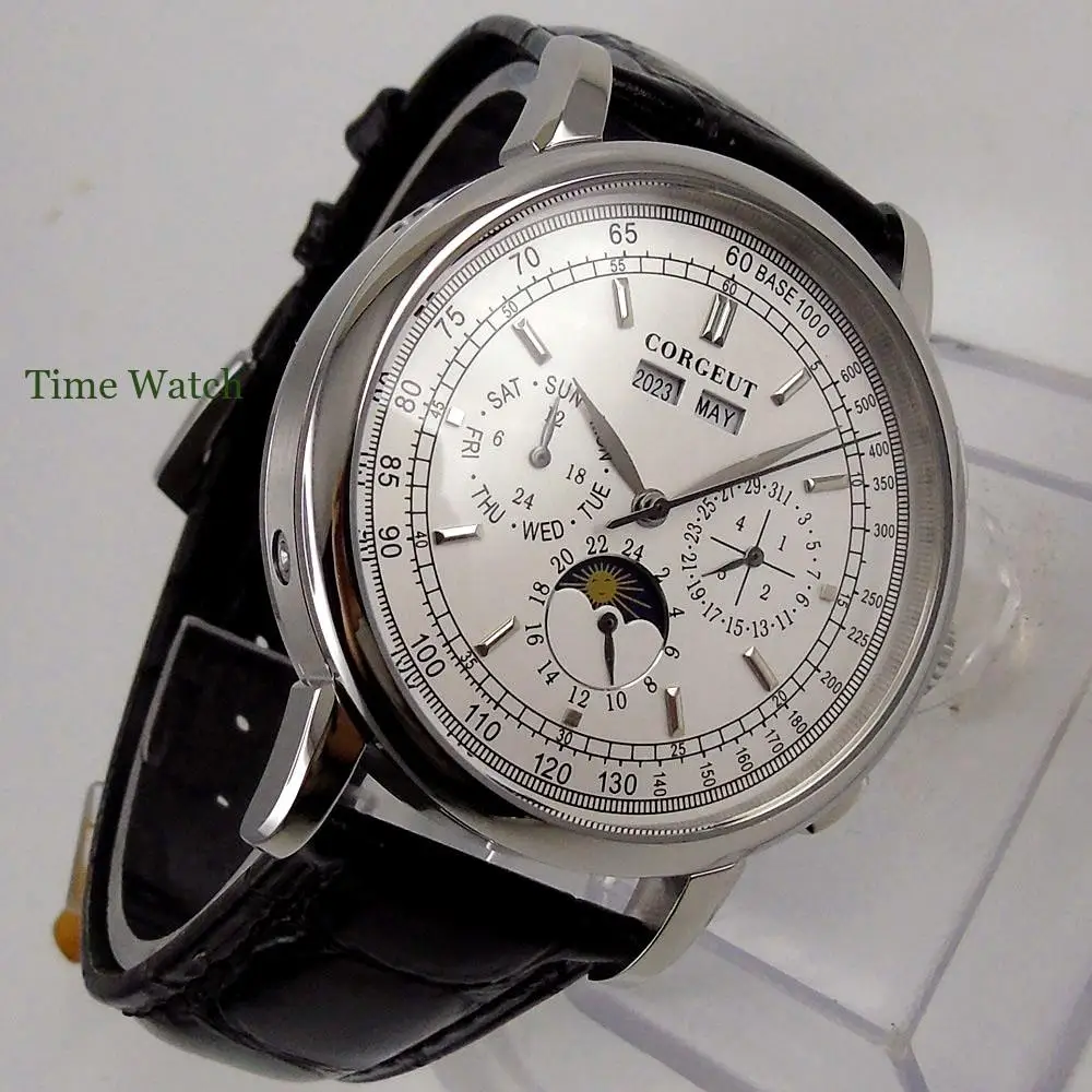 Часы наручные мужские стерильные автоматические многофункциональные с кожаным