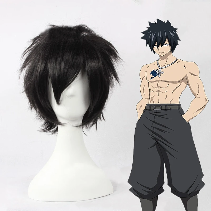 

Anime Fairy Tail Cosplay Wigs Gray Fullbuster Cosplay Wig Heat Resistant Synthetic Wig Hair Halloween Party Cosplay Wig
