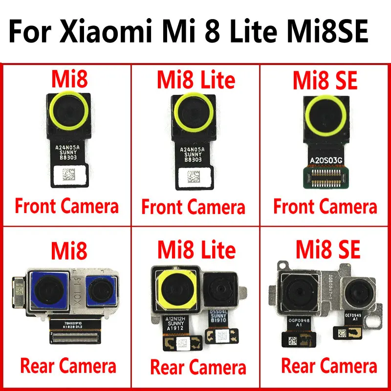 

Original Front and Rear Back Camera For Xiaomi Mi 8 Mi8 SE Lite 8SE Main Facing Camera Module Flex Cable Replacement Spare Parts