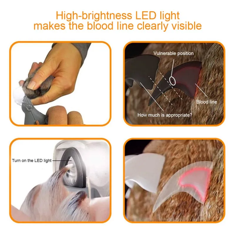 

Pet Dog Cutter Cat and Dog Nail Clipper Cutting Machine Beauty Scissors Animal Cat Locks Pet LED Light Nail Trimme Dog Grooming