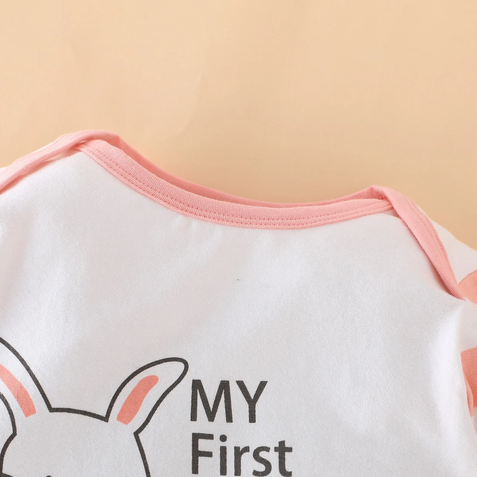 

Striped Print Rompers+Hat Sets Infant Baby Easter Patchwork Bunny Print Romper Jumpsuit Set Baby Jumpsuit ubranka dla niemowlat