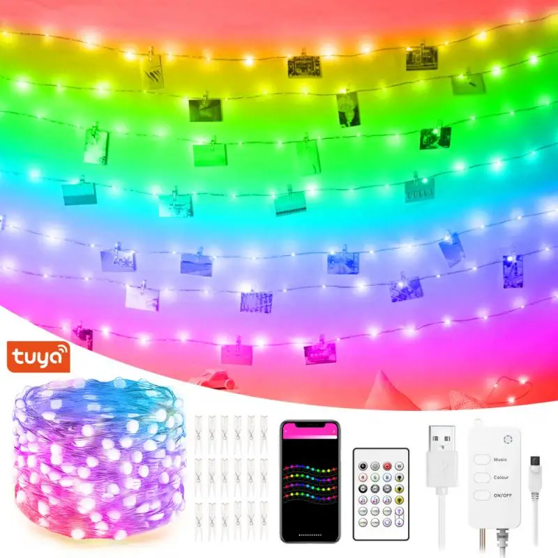 

Tuya Wifi String Light Fairy Garland Curtain Light Christmas Decor For Home Holiday Decorative New Year Lamp With Alexa Google