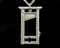 guillotine necklace silver plated guillotine charm gothic jewelry
