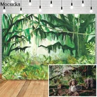 Mocsicka Mossy Jungle Safari фон для фотосъемки с изображением дикого человека новорожденного ребенка, реквизит для дня рождения, студийный фон для фотосъемки