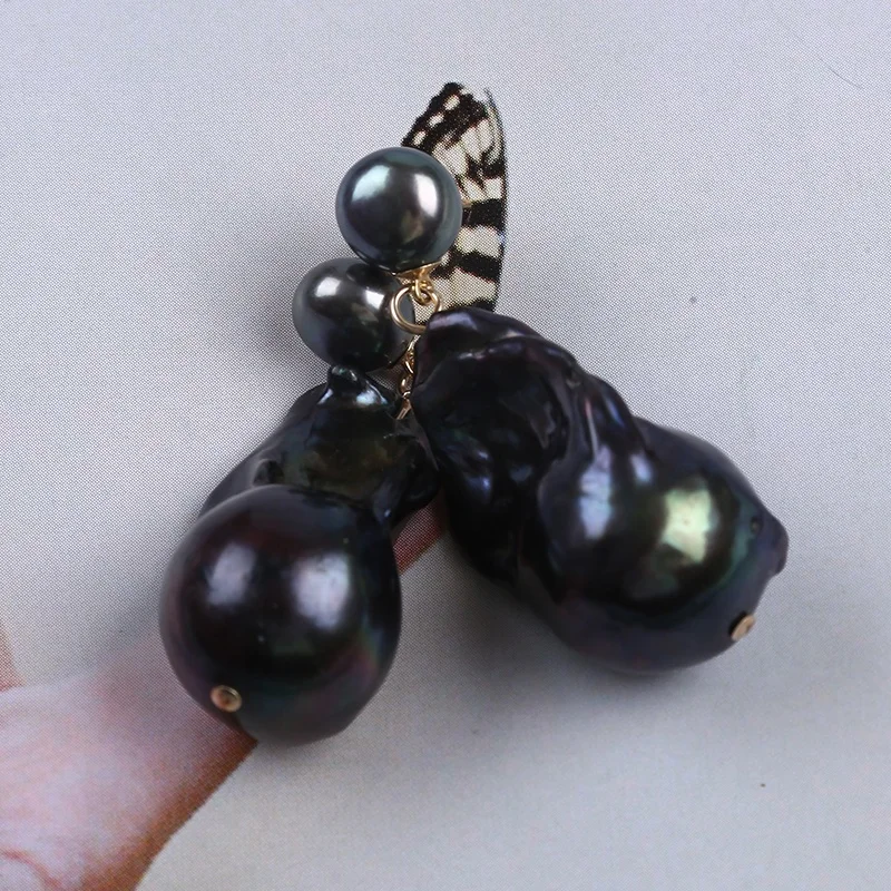 Заводская цена 7-8 мм черные серьги-кольца для женщин ювелирные изделия |