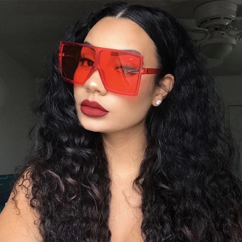 

Oversized Shades Sunglasses Women Pink Fashion Square Glasses Big Frame Sun Glasses Female Vintage Retro Unisex Oculos Feminino