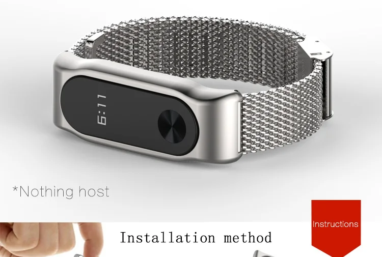 Mi jobs для mi Band 2 металлический ремешок на запястье браслет из нержавеющей стали для Xiaomi mi band 2 ремешок умные часы для mi Band 2 ремешок