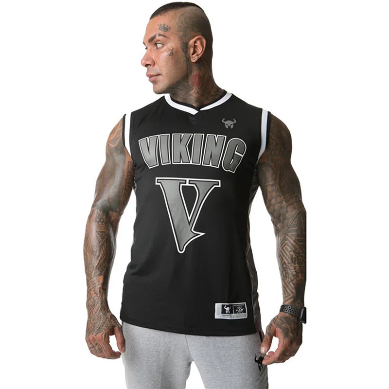 

Men's Vest Bodybuilding Fitness Sweat-absorbent Breathable Men's Vest Sports Quick-drying T-shirt Stretch Basketball Uniform