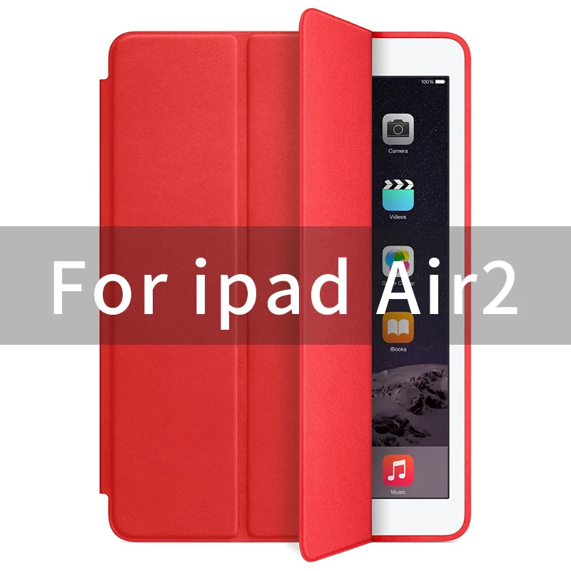 air2-Red Чехол для iPad air 2 air1, 9,7 дюймов, чехол с 1:1 магнитом, умный Авто спящий чехол с откидной крышкой, кожаный чехол A1566 A1567 A1474 - Цвет: air2-Red