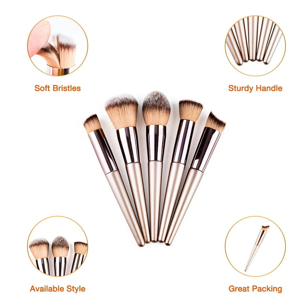 1 шт. роскошные кисти для макияжа цвета шампанского нанесения пудры румян теней