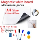 Магнитная доска формата А4, доска для сообщений, магнитные стикеры дюйма, 3 ручки, 1 ластик, 6 магнитных кнопок