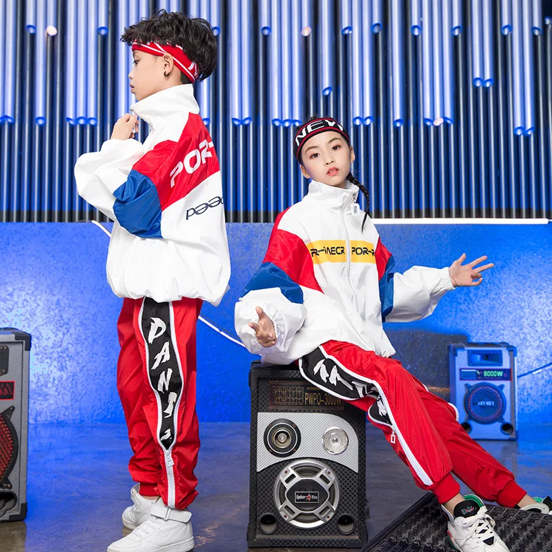 Корейская версия свободная куртка и брюки джазовый костюм детская танцевальная