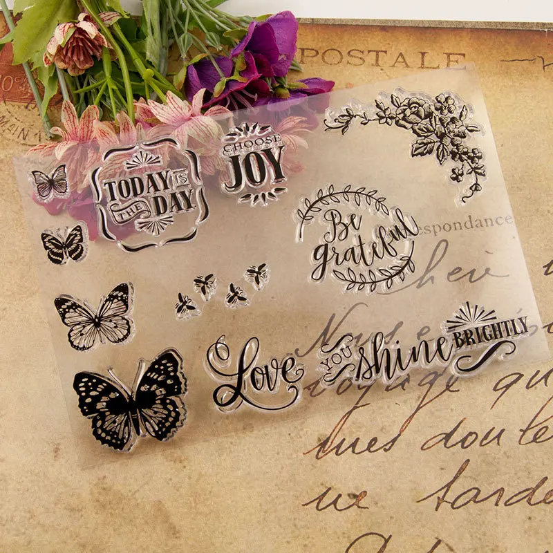 Металлические штампы с изображением венка бабочки рождественские прозрачные и