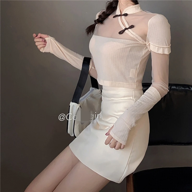 Женские туфли в стиле ретро топы с высокой талией мини-юбка) модный детский