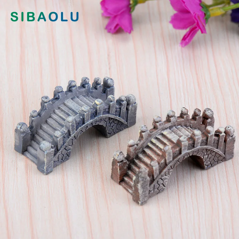 

Mini Stone Bridge Building Statue Jardin Figurine Resin Craft Home Decor Miniature Fairy Garden Decoration Accessories Modern