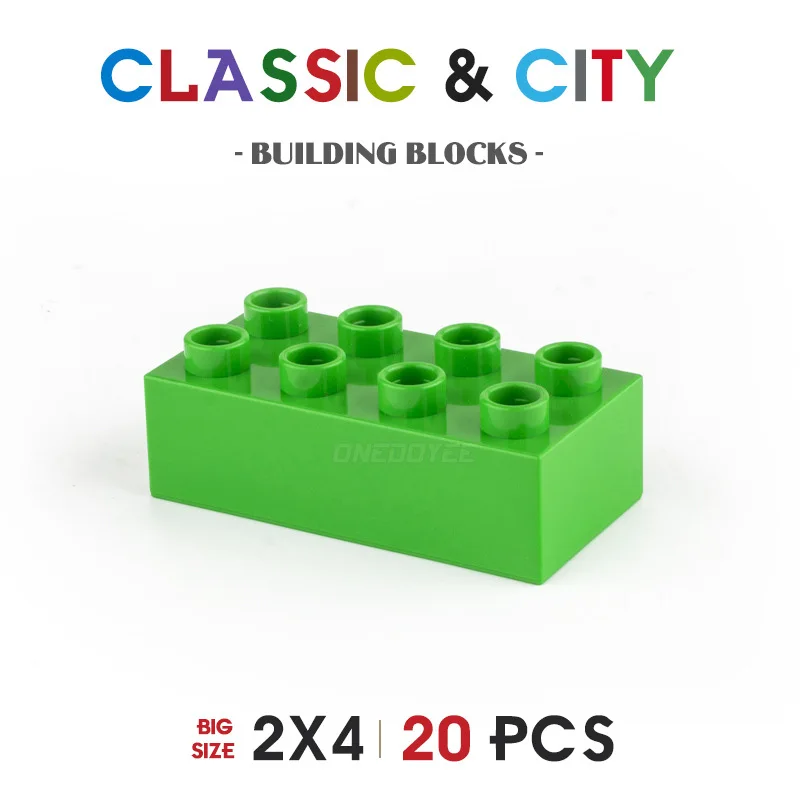 

2x4 DIY kids educational toys large particle building blocks high brick bulk blocks 20pcs compatible children's educational toys