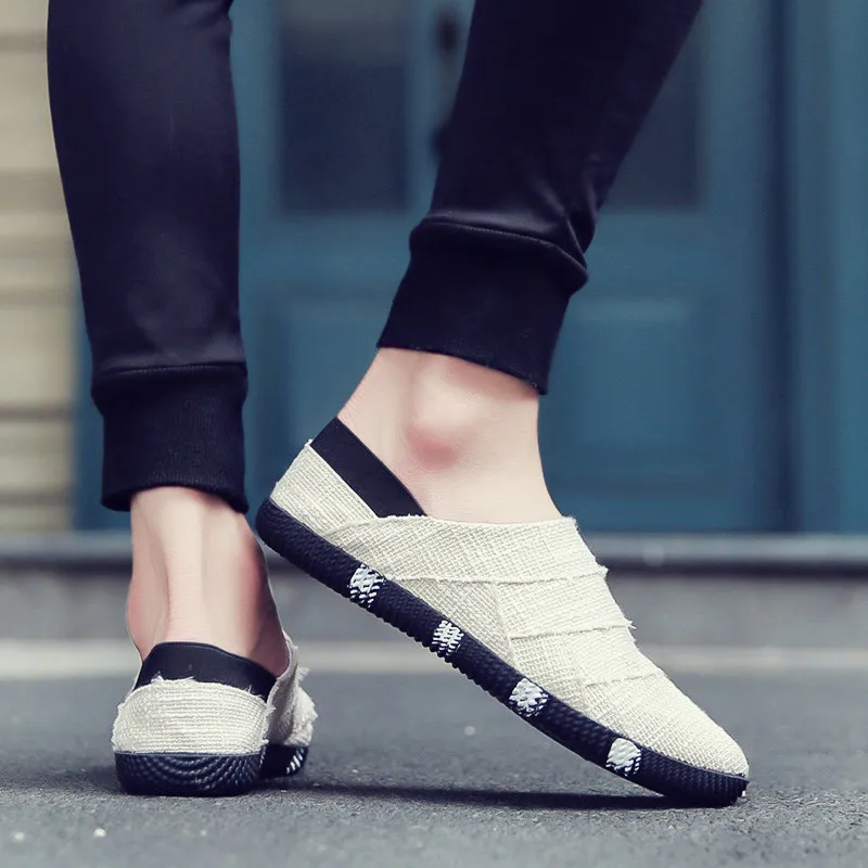 Мужские холщовые кроссовки PUPUDA льняные кеды удобная повседневная обувь