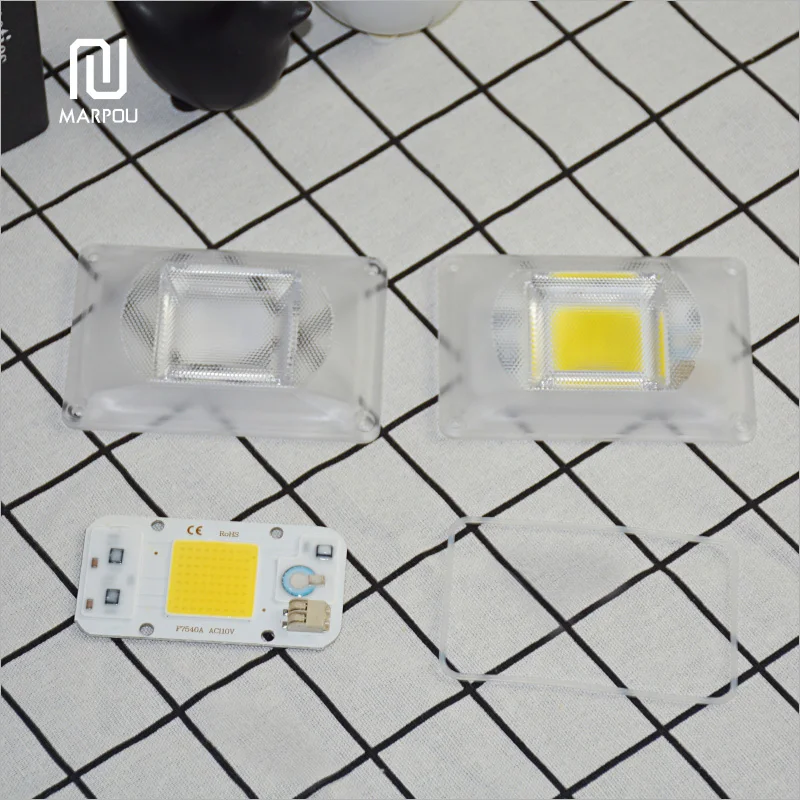 Светодиодный отражатель объектива COB 50 Вт 220 В умный IC DIY фиксированный кронштейн