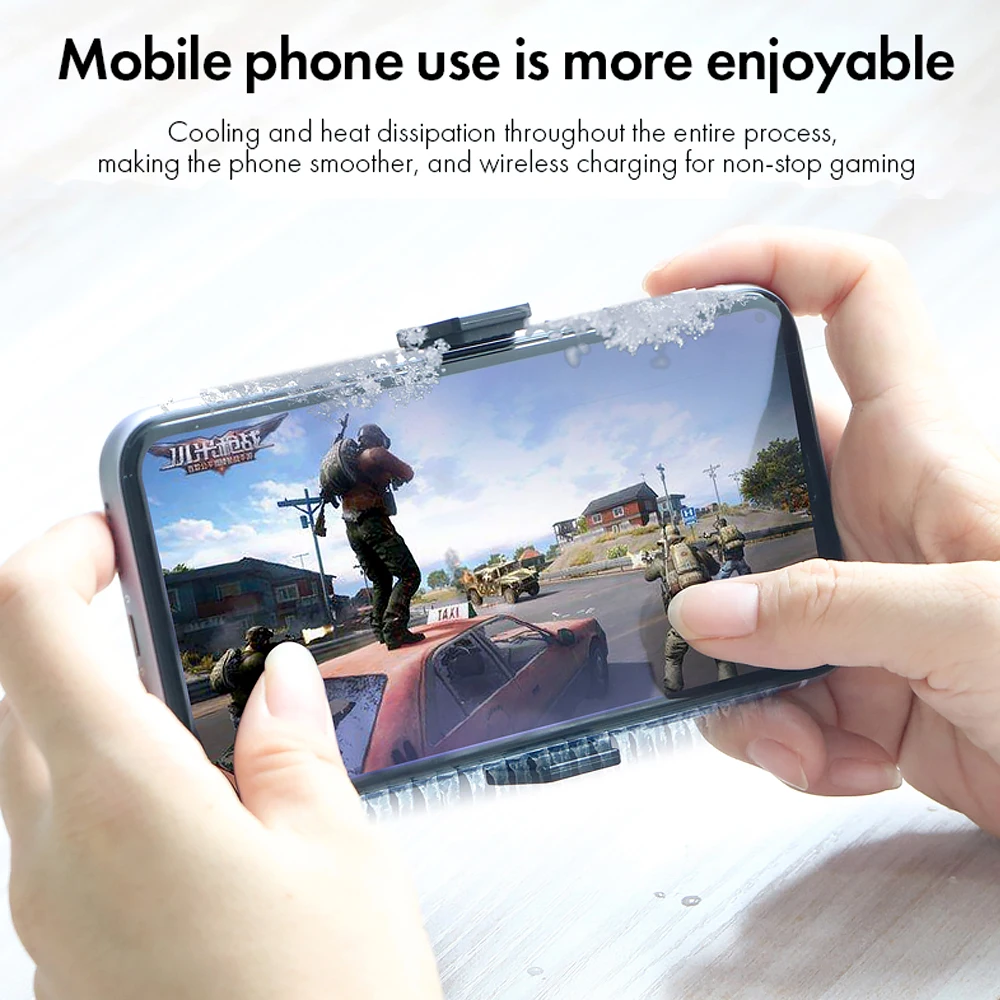

Universal Mobile Phone Cooling Fan USB Wireless Charging Cooler System For IPhone 12 Huawei Xiaomi Samsung Phone Magic FunCooler