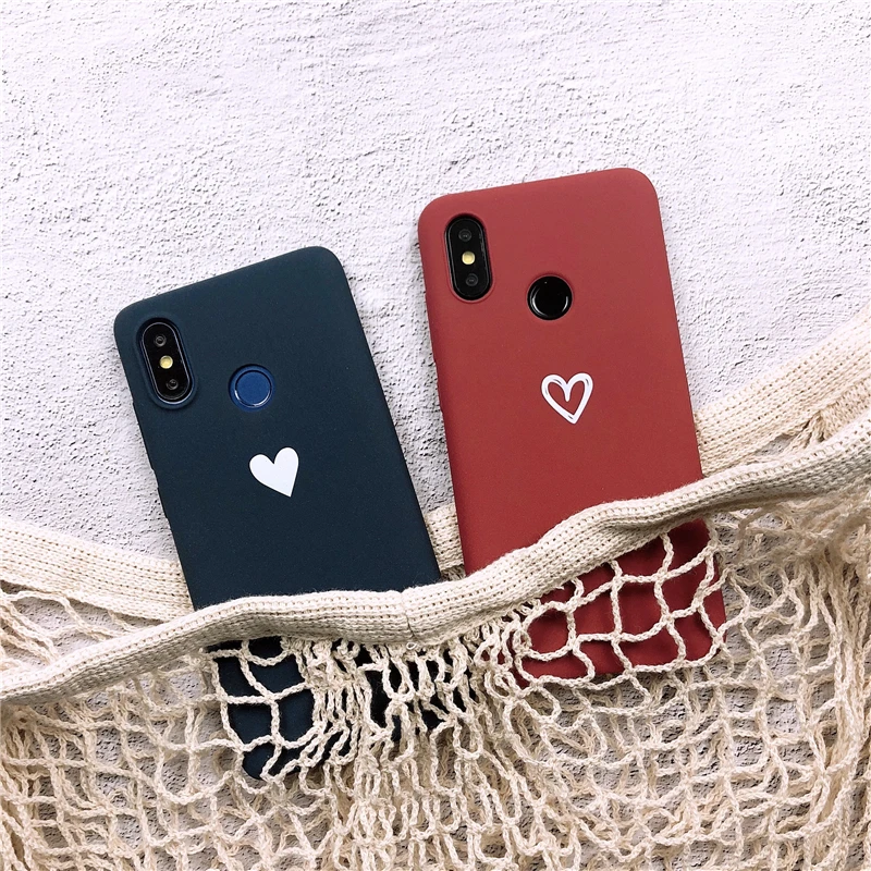 Матовый Мягкий силиконовый чехол из ТПУ с сердечками для Xiaomi Mi 8 9 9T SE A1 A2 A3 Lite Redmi Note