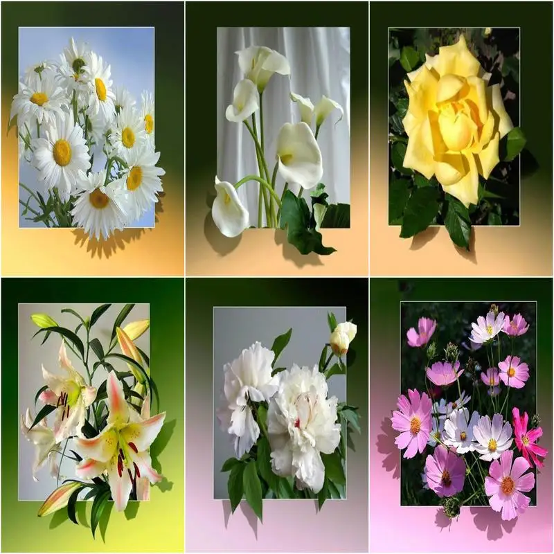 

GATYZTORY Full Square /RoundDiamond Embroidery Diy 5D Diamond Painting Picture Frame Flower Decoration Cross Stitch Crystal Mode