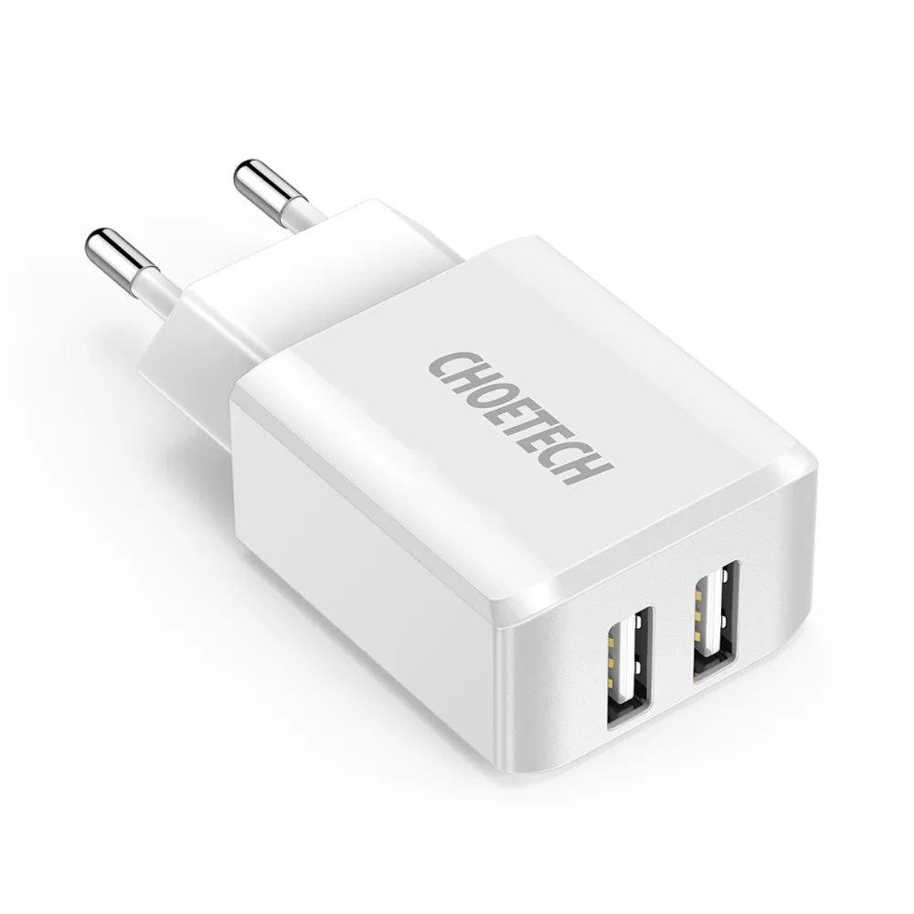 CHOETECH, 5 В, 2 А, два порта, USB, настенное зарядное устройство для iPhone 11 X XS 8 7, быстрое зарядное устройство для путешествий, адаптер для samsung S10 S9 S8, зарядное устройство для телефона