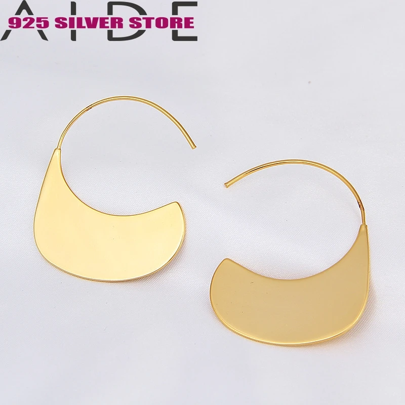 

Aide European and American fashion personality hook earrings geometric metal mirror irregular party jewelry